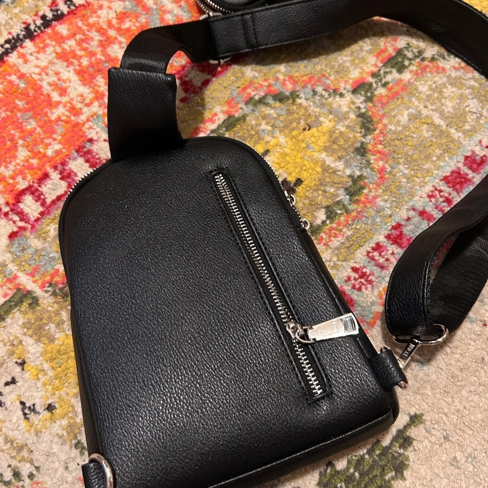 Amazon Anti Theft Black Leather Crossbody Sling Bag - Picture 6 of 15